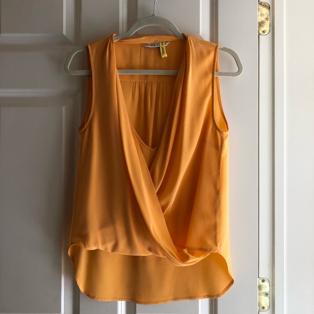 Trina Turk Orange Sleeveless Blouse